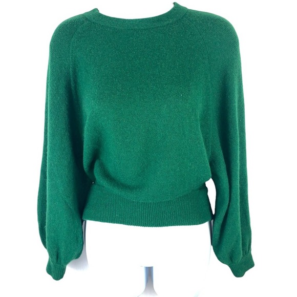 J. Crew Sweaters - J. Crew Green Wool Alpaca Blend Sweater Balloon Sleeves sz XS